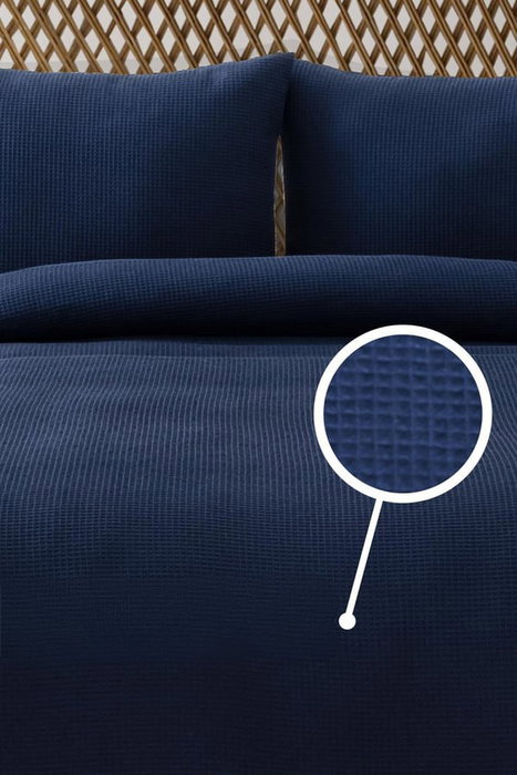 L'essentiel linge de maison Manta de piqué doble Waffle - Azul marino